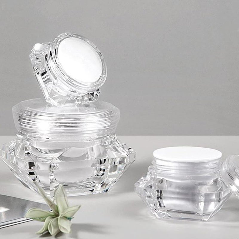 12pcs 15g Diamond Shape Refillable Plastic Cream Jars For Travel Makeup Skincare - Image 5