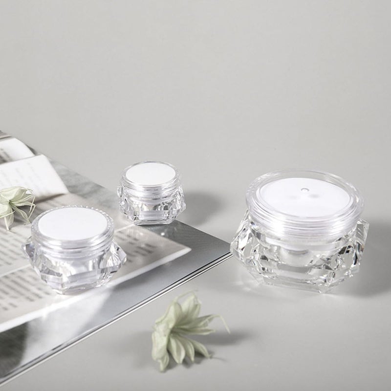 12pcs 15g Diamond Shape Refillable Plastic Cream Jars For Travel Makeup Skincare - Image 4