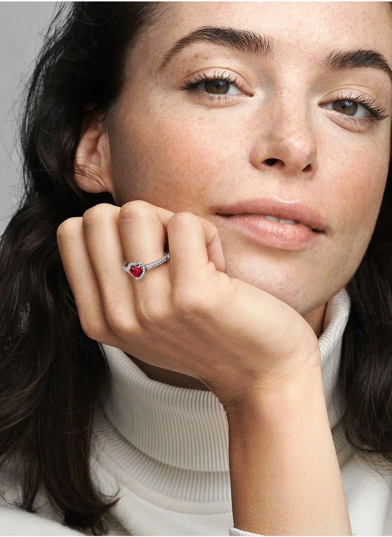 PANDORA  Elevated Red Heart Ring for Women | Best Price UAE