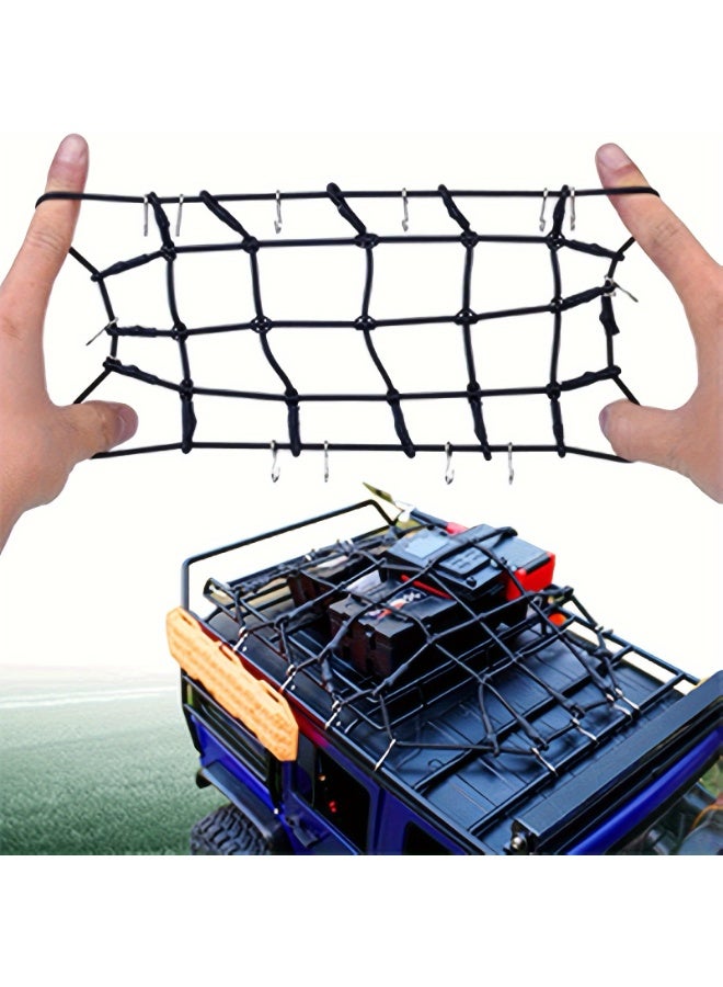 HOBB 11 Pcs 1:10 Scale RC Crawler Accessory Kit | Realistic Scale Tools and Roof Rack Decor for RC Cars with Luggage Net, Oil Drums, Shovel and Antennas | Compatible with Traxxas, Axial, Redcat Racing and Others - Image 5