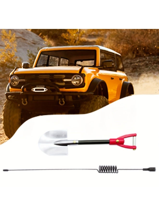 HOBB 11 Pcs 1:10 Scale RC Crawler Accessory Kit | Realistic Scale Tools and Roof Rack Decor for RC Cars with Luggage Net, Oil Drums, Shovel and Antennas | Compatible with Traxxas, Axial, Redcat Racing and Others - Image 3