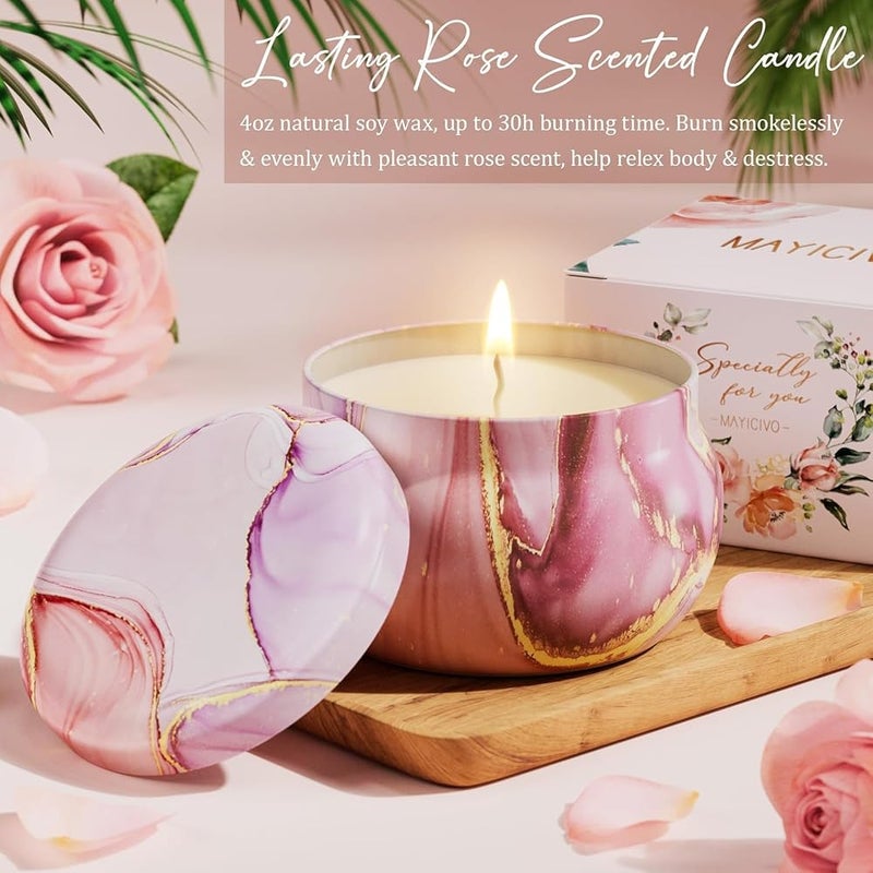 Beauenty 10PC Scented Candles & Bath Bombs Set,Gifts for Women for Birthday Women's Day Mother's Day,Bubble Bath Set Gifts,Relaxing Spa Gift Set for Women (pink) - Image 5