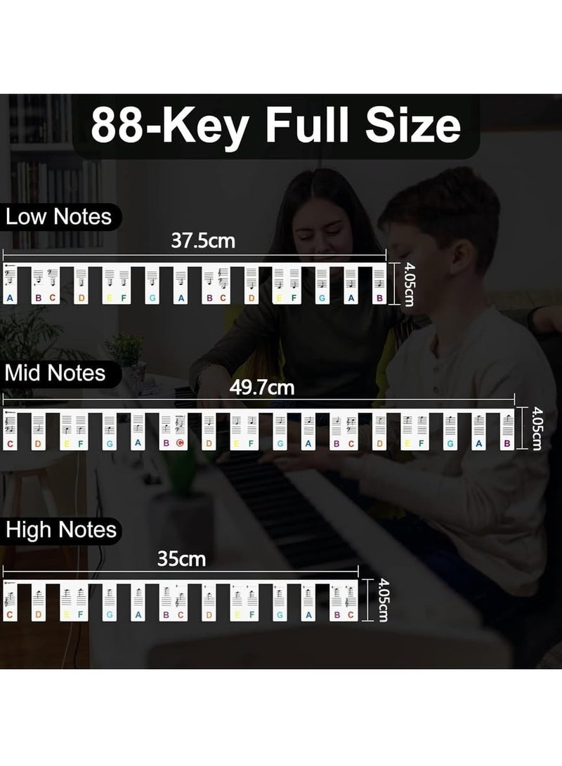 Colorful Piano Keyboard Note Labels,Removable Piano Keyboard Stickers 88 Key Full Size Comes with Box Silicone No Need Stickers Piano Key Labels Reusable Piano Notes Guide for Kids Beginners - Image 5