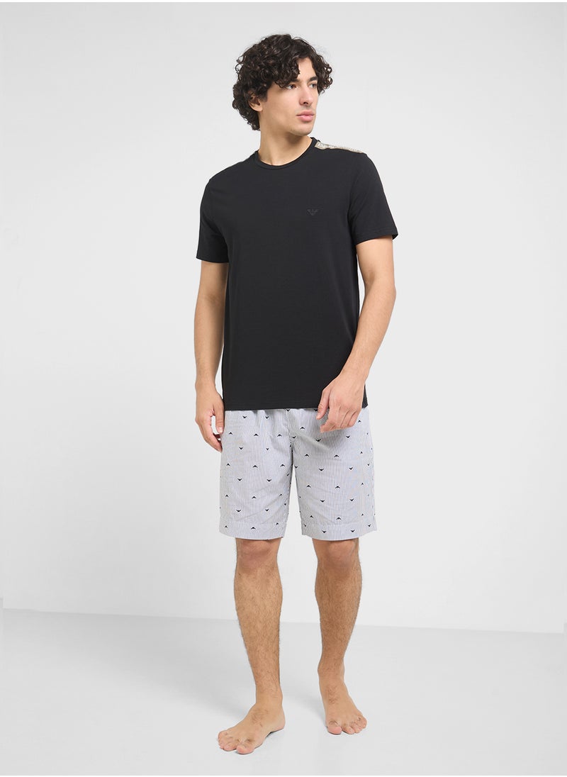 EMPORIO ARMANI Beachwear Logo Crew Neck T-Shirt  - Image 4
