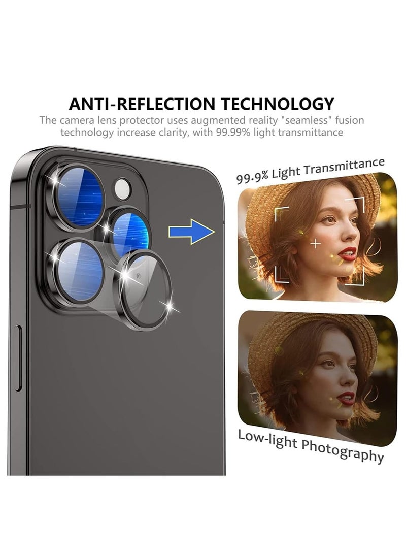 ELTRAZONE iPhone 15 Pro Max/iPhone 15 Pro Camera Lens Protector, [Keep Lens Original Design] 9H Tempered Glass Camera Cover Screen Protector Accessories (iPhone 15 Pro/15 Pro Max, Blue) - Image 3