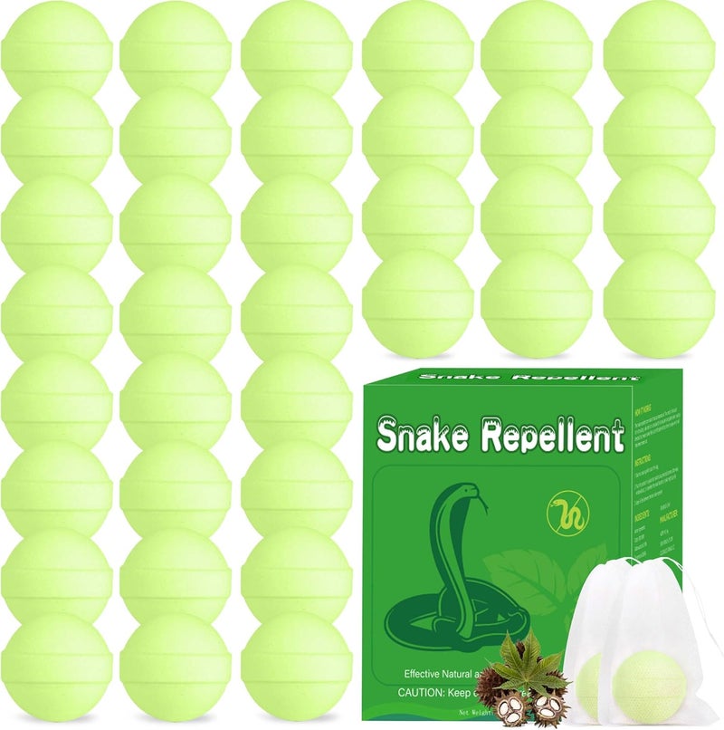 Enbabbor 36 Pack Snake Repellent for Yard, Powerful Outdoor & Indoor Lizard be Gone for Garden Lawn, Natural Lizard Repellent for Outdoor Camping Fishing, Effective Repels Snakes Lizard Pets Safe Balls Green - Image 1