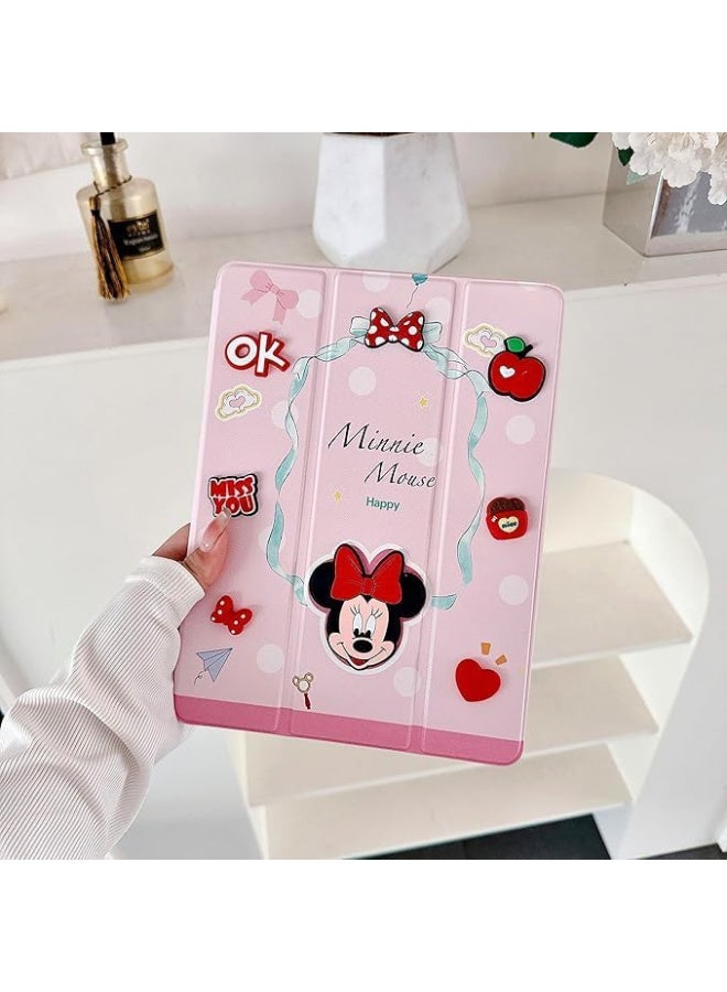 Galaxy Tab A9 Cover Case 8.7 inch Case 3D Cartoon Silicon Flip Cover with Pencil HolderSM-X110/X115/X117], Soft TPU Back fold Stand Protective Smart Cover Flip kids Design - Image 1