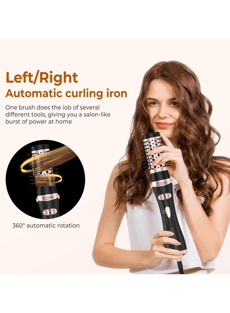 UKLISS 3-in-1 Hair Dryer & Hot Air Brush – 1000W Ionic Rotating Styler with 2 Detachable Brushes, Fast Drying & Curling & Straightener(Black) - Image 3