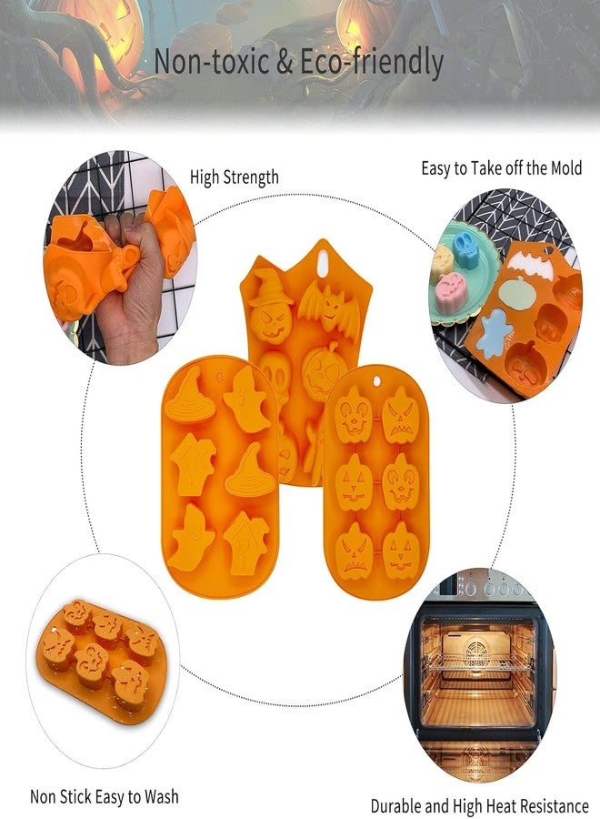 Skytail 3D Halloween Ghost Pumpkin Baking Molds Silicone for Making Chocolate Candy Halloween Party Decoration Trick or Treats Cake Decoration Candy Resin Casting Halloween Candles Home Decor Gifts - Image 3