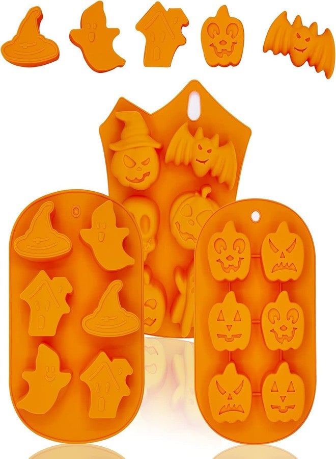 Skytail 3D Halloween Ghost Pumpkin Baking Molds Silicone for Making Chocolate Candy Halloween Party Decoration Trick or Treats Cake Decoration Candy Resin Casting Halloween Candles Home Decor Gifts - Image 1