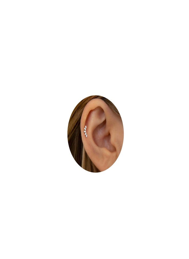NONTAI أقراط نونتاي 20G/18G/16G بدون خيط، ذات ظهر مسطح، صغيرة الحجم، مناسبة لثقب غضروف الأذن (التراغوس، الحلزون، الصدفة)، مصنوعة من التيتانيوم، مقاس 20 (0.8 مم)، بدون أحجار كريمة. - Image 1