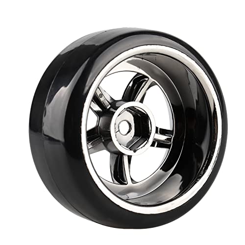 Shaluoman جنط شالوومان 5-spoke 12mm مع إطارات بلاستيكية صلبة لسيارات RC 1:10 درفت لون أسود، إطارات وعجلات RC 1/10 لسيارات درفت Redcat HSP HPI 1/10 - Image 3