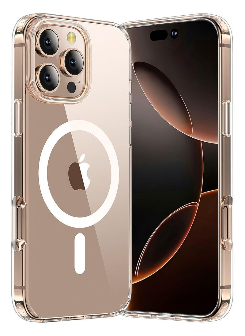 ELTRAZONE Strong Magnetic Clear iPhone 16 Pro Case – Compatible with MagSafe, Grade Drop Tested, Shockproof Protective Slim Thin Phone Cover for iPhone 16 Pro (6.3 Inch) – Transparent Clear - Image 1