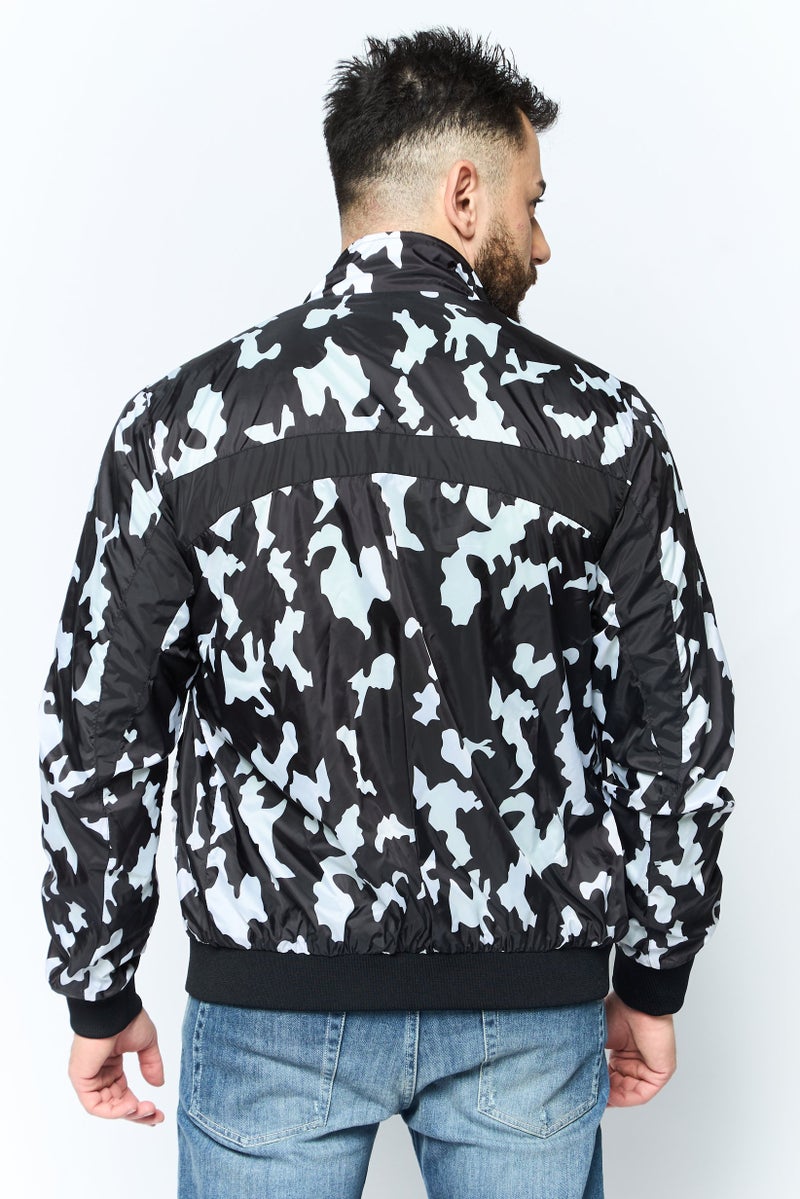 Trussardi Jeans Men Allover Printed Windbreaker Jacket, Multicolor - Image 4