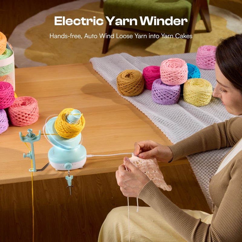 Caydo Yarn Winder, Electric Yarn Winder for Crocheting, Automatic Yarn Cake Winder with Stepless Speed, Compact 7oz Yarn Winder Portable Yarn Spinner, Ideal Valentine's Day Present for Crochet Lovers - Image 2