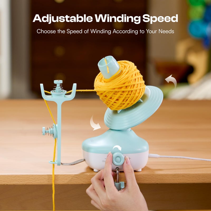 Caydo Yarn Winder, Electric Yarn Winder for Crocheting, Automatic Yarn Cake Winder with Stepless Speed, Compact 7oz Yarn Winder Portable Yarn Spinner, Ideal Valentine's Day Present for Crochet Lovers - Image 4