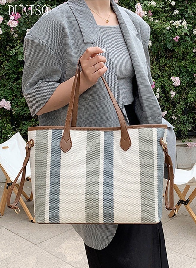 DUNISO Women's Fashion Shoulder Tote Bag Faux Leather Crossbody Bag Set For Women Large Capacity Bucket Bag Fashionable Travel Messenger Shoulder Bag For Ladies - Image 5