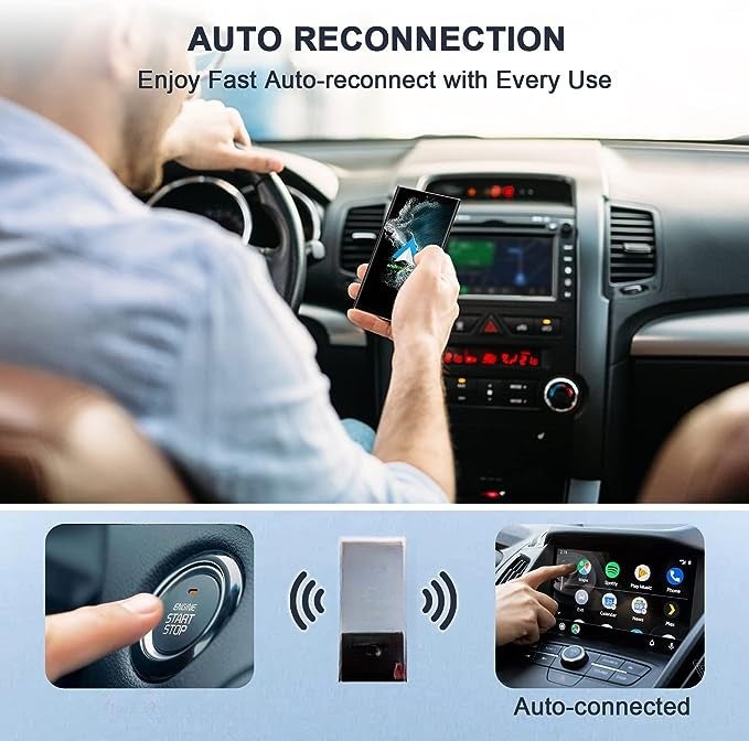 Android Auto Wireless Adapter for OEM Factory Wired Android Auto Cars Plug & Play Easy Setup Wireless Android Auto Dongle for Android Phones Converts Wired Android Auto to Wireless - Image 5