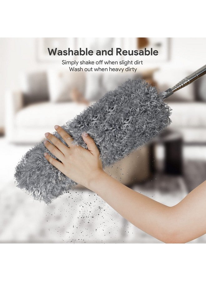 DELUX Microfiber Feather Duster,7 PCS Reusable Bendable Washable Cobweb Duster with 100 inches Extra Long Extension Pole for Cleaning Ceiling Fan, High Ceiling, Blinds, Furniture & Cars - Image 4