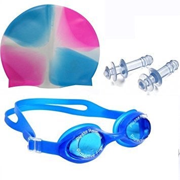 Royals Swimming Set for Kids (Swim Combo, Cap, Google, Earplug) |Swim Cap Goggle | Kids Swim Combo Set | Pool Party Swim Pool Party Swimming Ring Swim Tube,Random - Image 1