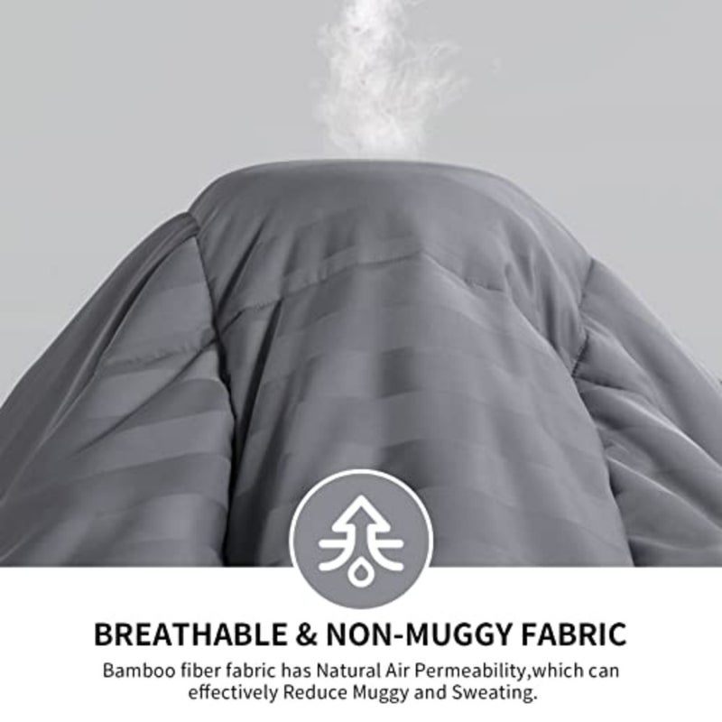 Lightweight Cooling Comforter Size, 100% Rayon Derived from Bamboo Shell Down Alternative Duvet Insert, Soft Summer Comforter for Hot Sleepers, 8 Corner Tabs - Image 5