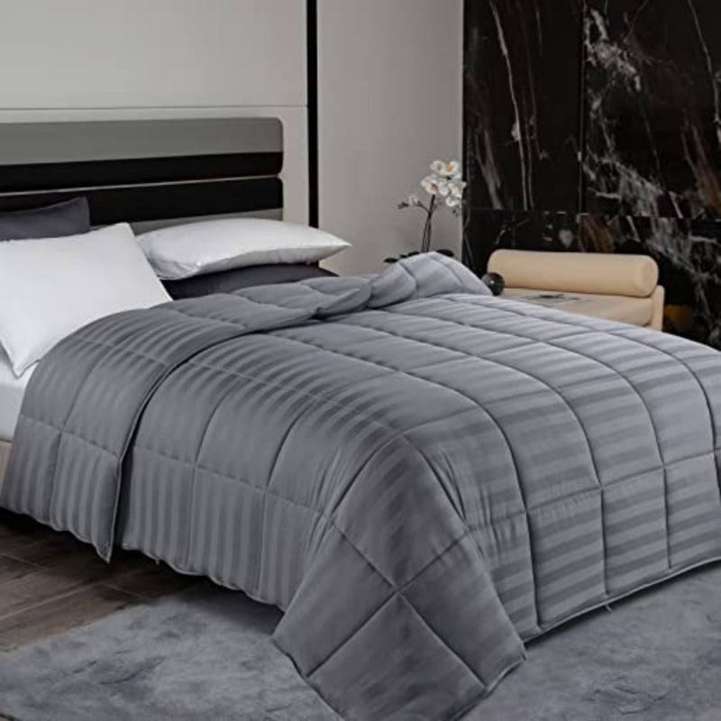Lightweight Cooling Comforter Size, 100% Rayon Derived from Bamboo Shell Down Alternative Duvet Insert, Soft Summer Comforter for Hot Sleepers, 8 Corner Tabs - Image 1