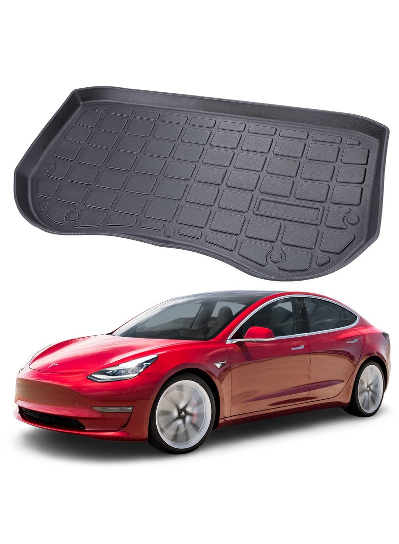 حصيرة صندوق أمامي ثقيلة لجميع الأحوال الجوية لسيارة تسلا موديل 3 (2021-2022) - مضادة للغبار، عديمة الرائحة، مقاومة للخدوش لحماية قصوى. - Image 1