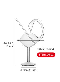SYOSI Cocktail Glass 1 Set Cocktail Wine Glass 6oz 175ml Unique Champagne Coupe Glass Swan Shape Martini Goblet Cups for Juice Martini Tequila Glassware for KTV Home Bar Club Clear  - Image 2