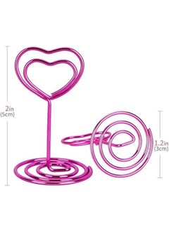 Generic 20pcs Mini Place Card Holders, Heart Place Table Number Holders, Table Card Holders for Photos, Food Signs, Memo Notes, Weddings, Restaurants, Birthdays (Pink)  - Image 2