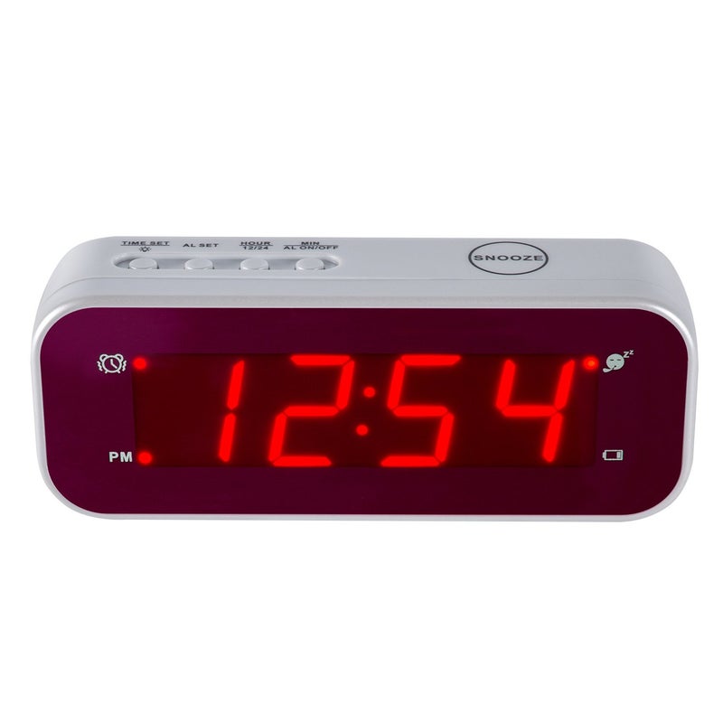 Timegyro Small Digital Clock Battery Operated LED Travel Alarm Clock Battery Powered with Snooze Cordless Brightness Adjustable 1224Hr Easy to Use