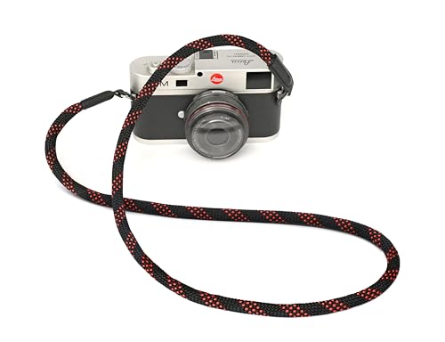 Eorefo Camera Strap Vintage 100cm Nylon Climbing Rope Camera Neck Shoulder Strap for Micro Single and DSLR Camera (Black/Red) - Image 3