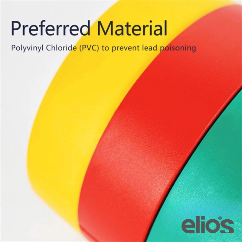 elios PVC Electrical Tape, Mix Color (3 Pieces, 10 Meters) - Image 4