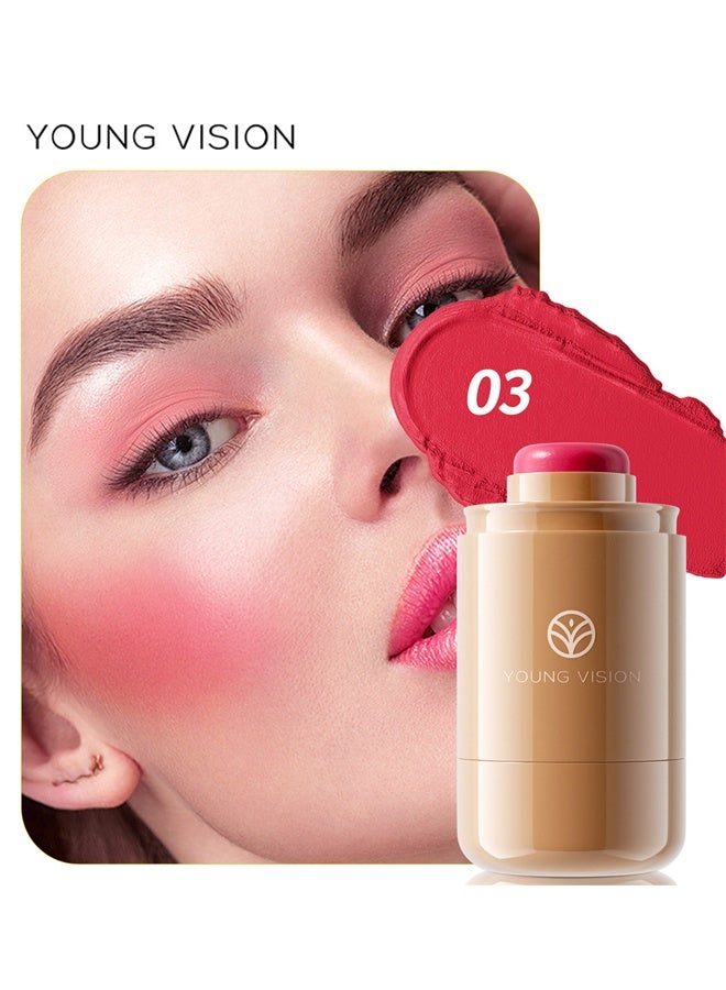 يونج فيجن أحمر خدود بوكيت طويل الأمد أحمر خدود ناعم أحمر خدود ، معجون أحمر خدود غير لامع عالي الكروما ، كريم أحمر خدود مقاوم للماء # 03 - Image 2