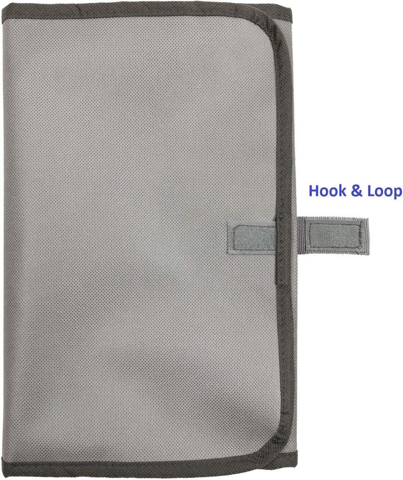 ANIZER Travel Foldable Jewelry Rolls Bag Hanging Jewelry Organizer with 9 Zippered Clear Pockets Storage Pouch with Rotatable Hanger (GREY) - Image 4