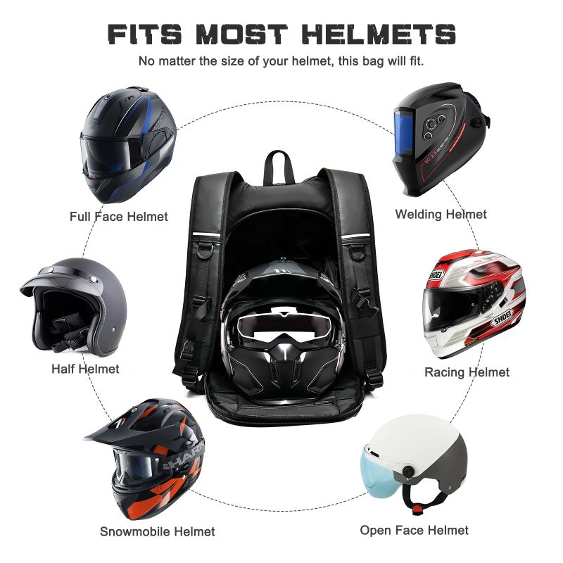 WEPLAN Motorcycle Backpacks for Men and women,Waterproof Helmet Backpack,Motorcycle Dirt Bike Accessories,motorcycle gear Seat Bag Tail Bag - Image 4