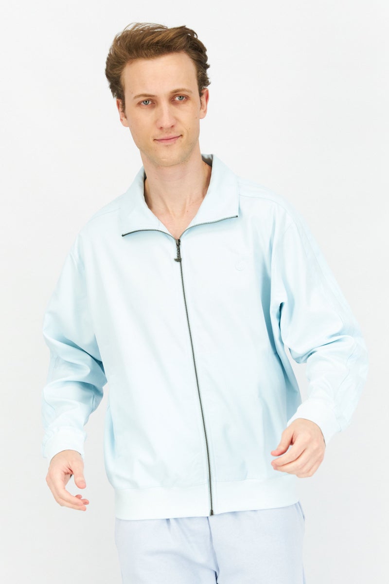 Adidas Men Sportswear Fit Full Zip Embroidered Logo Track Jacket, Light Blue  - Image 1