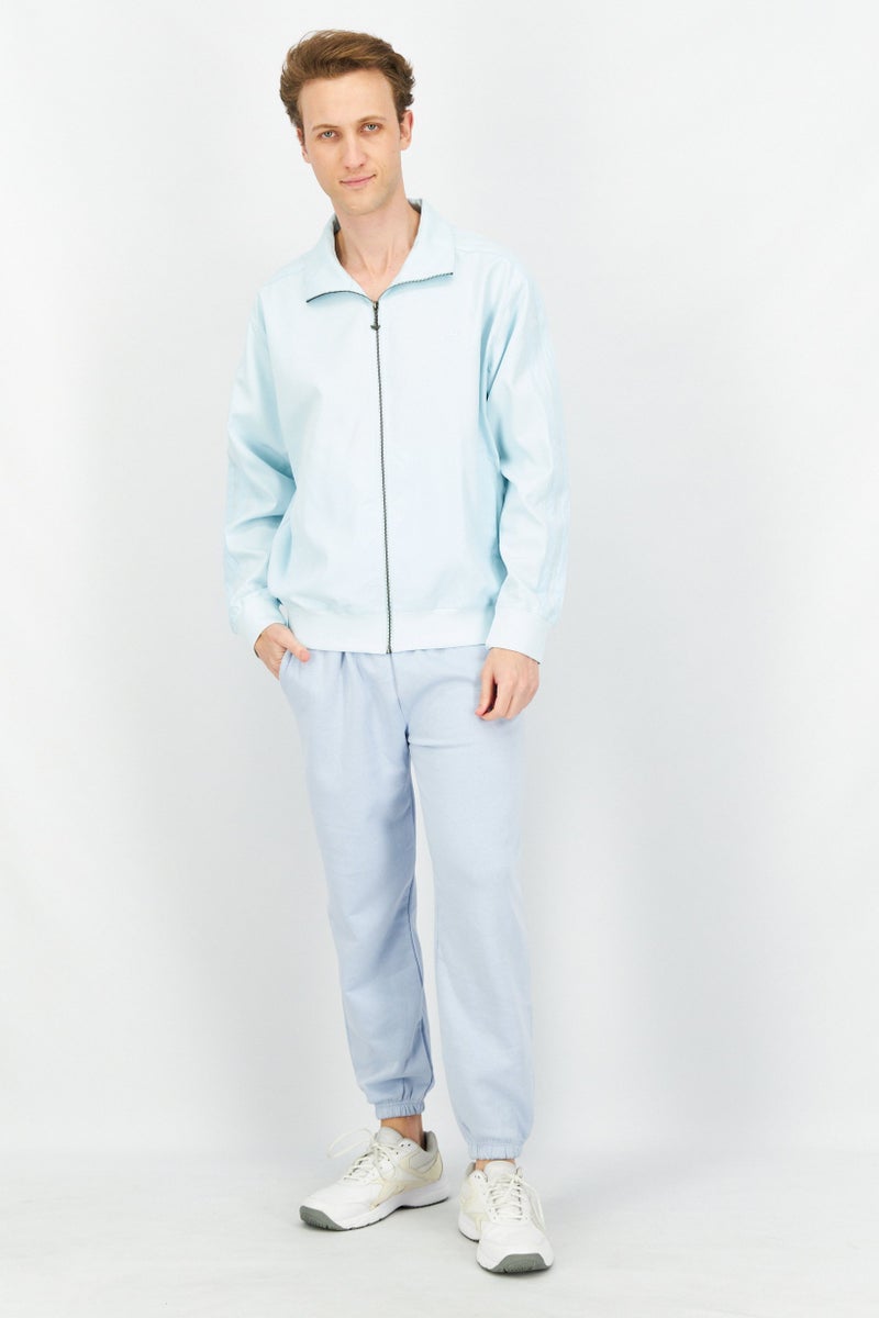 Adidas Men Sportswear Fit Full Zip Embroidered Logo Track Jacket, Light Blue  - Image 2