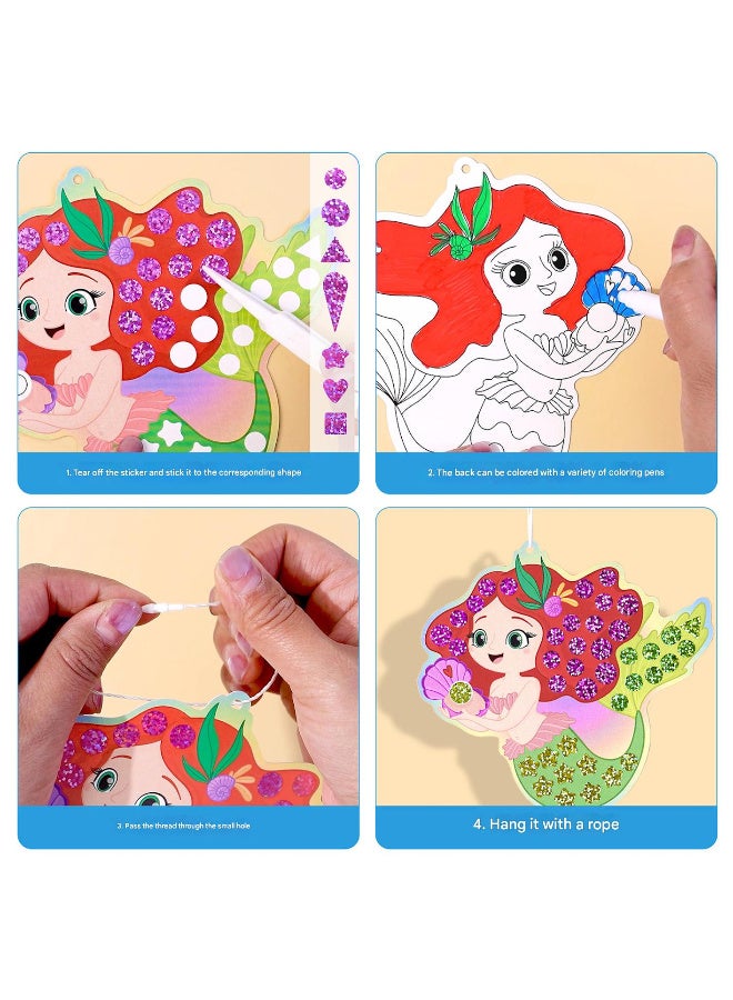 TFiOXL Mosaic Foil Stickers Craft Kits for Kids -Mermaid and Ocean DIY Party Favors Craft Activity,Travel Toys,Easter Basket Stuffers,Birthday Gifts for Girls Boys - Image 3