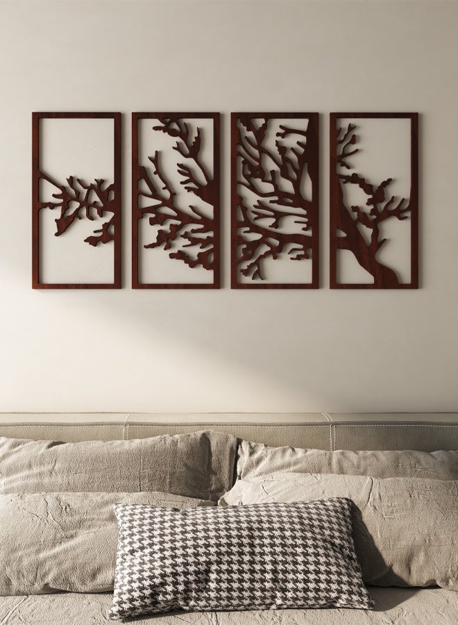 4gdran Modern wooden decorative sculpture with a tree pattern - Image 1