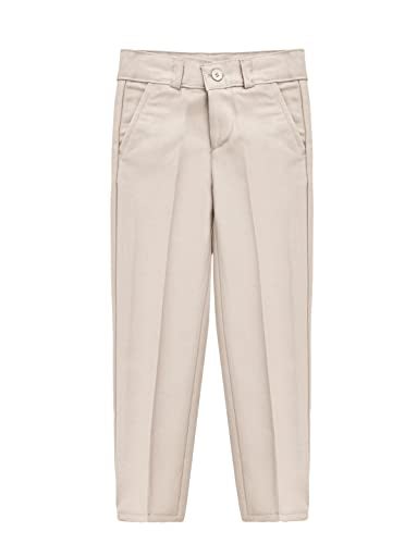 Lilax Toddler & Little Boys Suit Set, Formal Suit Vest, White Dress Shirt, Dress Pants and Bowtie 4 Piece Suit Set (6 Years, Beige) - Image 5