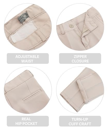 Lilax Toddler & Little Boys Suit Set, Formal Suit Vest, White Dress Shirt, Dress Pants and Bowtie 4 Piece Suit Set (6 Years, Beige) - Image 3