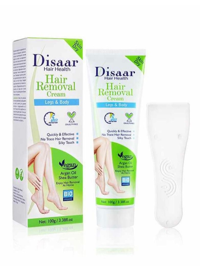 Disaar Quick Easy Hair Removal 3-minute Body Legs Organic Natural Hair Removal Cream For Men Women 100 g‏ - Image 1