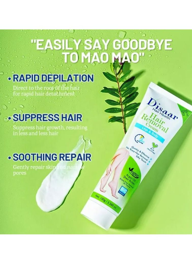 Disaar Quick Easy Hair Removal 3-minute Body Legs Organic Natural Hair Removal Cream For Men Women 100 g‏ - Image 4