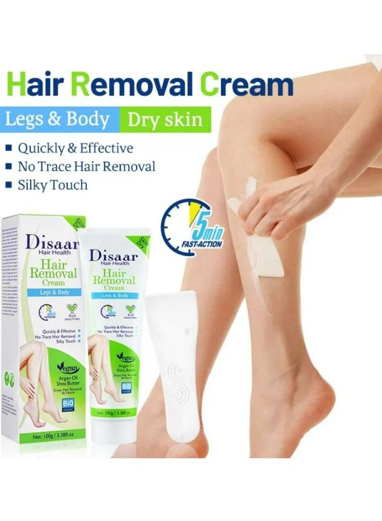 Disaar Quick Easy Hair Removal 3-minute Body Legs Organic Natural Hair Removal Cream For Men Women 100 g‏ - Image 2