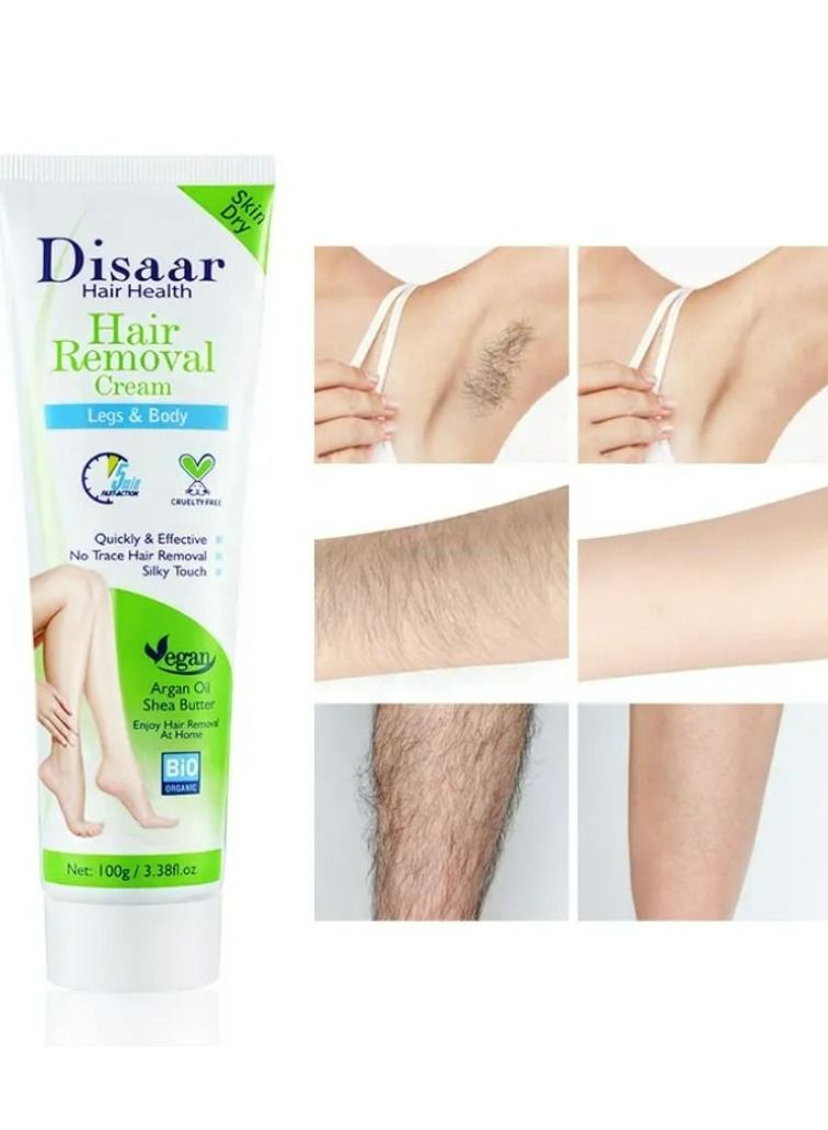 Disaar Quick Easy Hair Removal 3-minute Body Legs Organic Natural Hair Removal Cream For Men Women 100 g‏ - Image 3