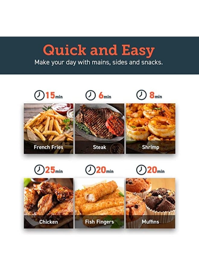 سيلفر كريست مقلاة هوائية سعة 8 لتر قوة 2400 واط تحكم دقيق في درجة الحرارة شاشة LED تعمل باللمس، طهي صحي، سهلة التنظيف  - Image 2