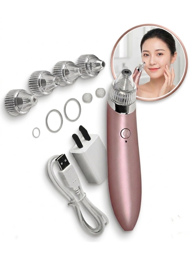 Cronier Professional Vacuum Suction Pore Cleaner, 4 Interchangeable Heads, Blackhead and Impurity Removal, Rechargeable with USB Cable - Image 1