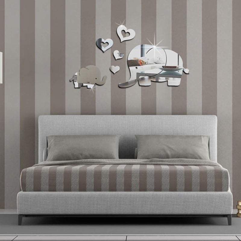 TPGP VORCOOL Elephant Hearts 3D Mirror Wall Sticker for Nursery Decoration - Image 3