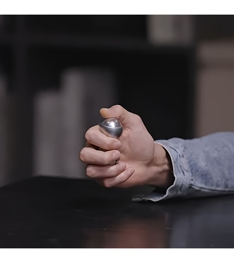 Metal Textured Palm Sized Finger Fidget Toy Color 1 Portable Sliding And Pressable - Image 2