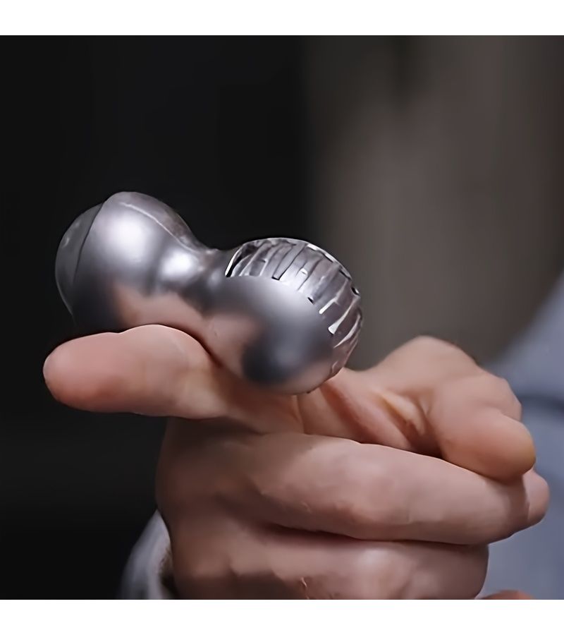 Metal Textured Palm Sized Finger Fidget Toy Color 1 Portable Sliding And Pressable - Image 1